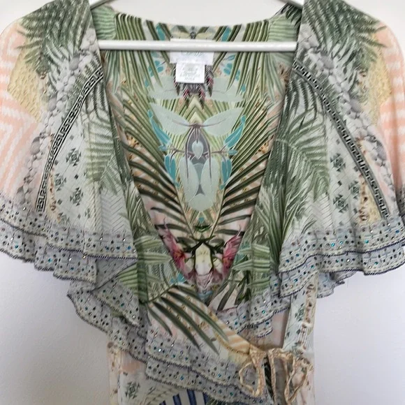 Camilla frill Sleeve long dress- Beach Shack